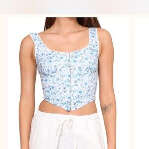 *NEW* Floral Blue and White Corset Top